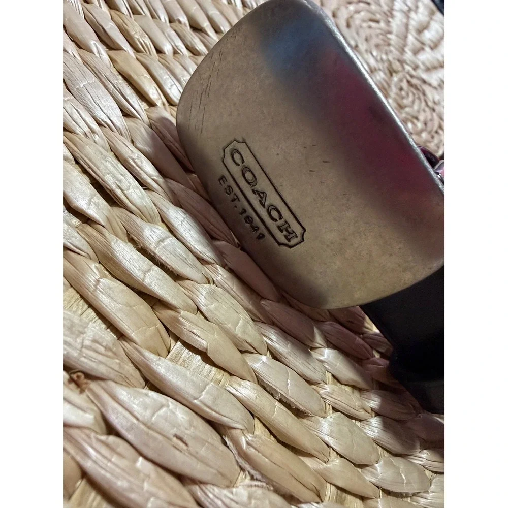 COACH Black Leather Belt Silver Logo Buckle Unisex 38 / 95 cm